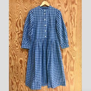 TOAST Seed Check Cotton Shirt Dress